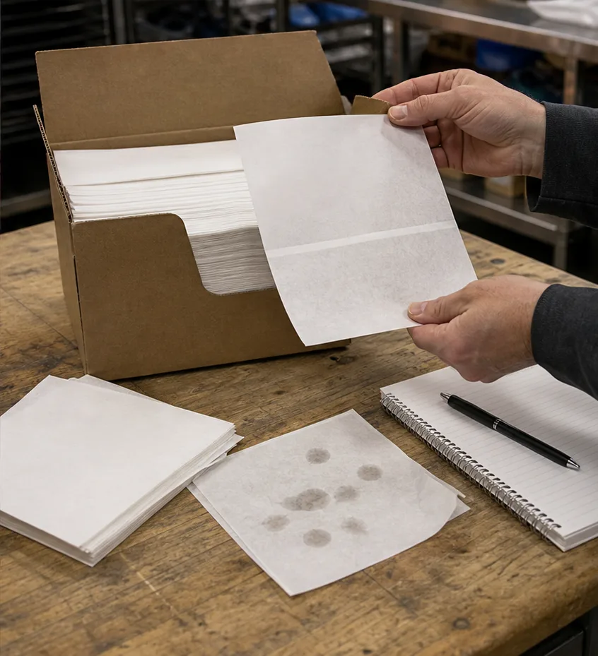 Interfolded Greaseproof Paper Wholesale: Dispenser Buyer Guide factory testing and shipment inspection