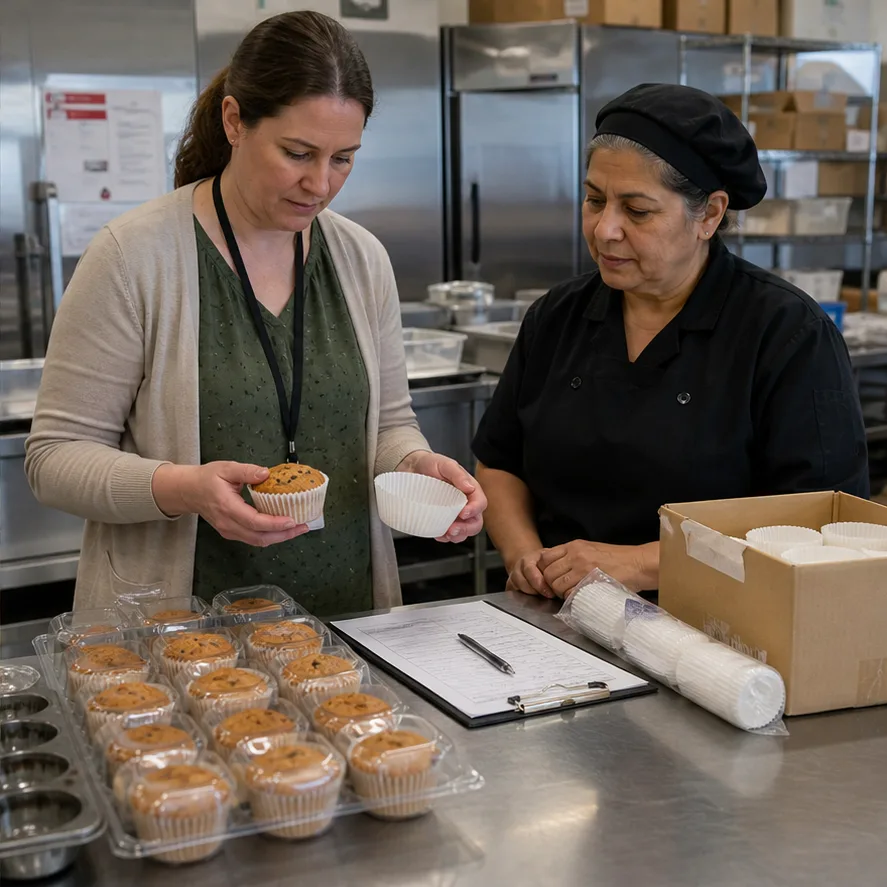 Paper Baking Cups for School Foodservice: Buyer Guide factory testing and shipment inspection
