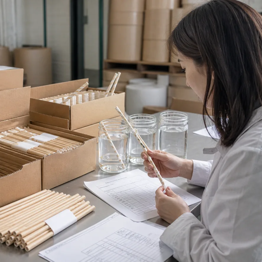 Paper Straw Food-Contact Documents: Buyer Checklist factory testing and shipment inspection